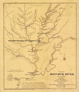 1899 Koyukuk Koyokuk River Yukon Alaska Map