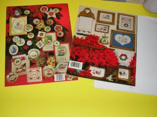 Vintage 80s Counted Cross Stitch Embroidery Leaflets Christmas