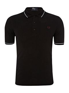 Fred Perry Slim fitted micro tipped polo shirt Black   
