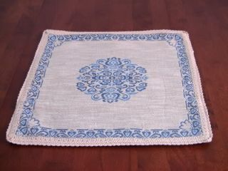 New French Chic Linen Woven Pillow Cushion Blue