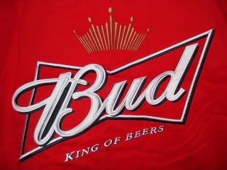 Size L NASCAR Kevin Harvick Bud Budweiser Red Embroidered Cotton