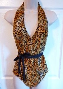 NWOT KUSHCUSH KERRY CUSHMAN SWIMWEAR 1pc LEOPARD/CHEETAH SMALL