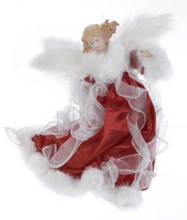 Red Cameo Angel Christmas Ornament