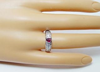 Designer Kwiat Ruby Diamond Platinum Ring Heavy Estate Jewelry
