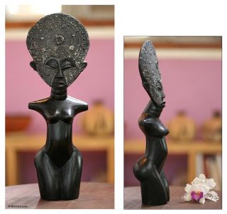 Fertility Doll Fanti Tribe Ghana Hand Carved Wood