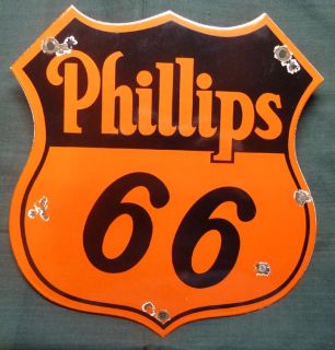 This is a neat advertising sign for Phillips 66. It measures
