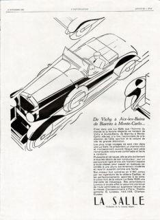 1928 Automobiles La Salle Art Deco French Ad