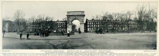 1903 Print Washington Memorial Arch Square Park Historical Scene