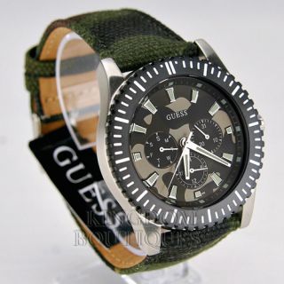 New Guess Mens Watch Leather Camouflage W10206G1 BNWT USA