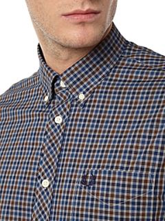 Fred Perry Long sleeved checked shirt Steel   