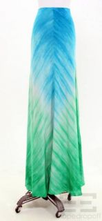 Lacey Parker Aqua Blue Green Tie Dye Silk Maxi Skirt Size S