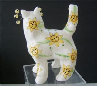 Lacombe Annaco Creations 21028 Ceramic Cat Figurine Floral 2002