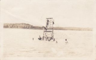RPPC   OSWEGO, WISCONSIN, WI   SWIMMERS IN LAKE   1920   D821