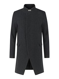 Label Lab Deconstructed textured wool coat Charcoal   