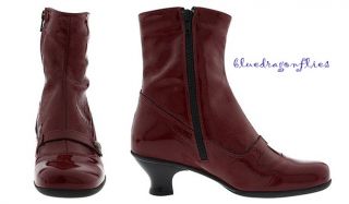 La Canadienne $295 Cherry Crinkle Leather Tula Zip Boots 7