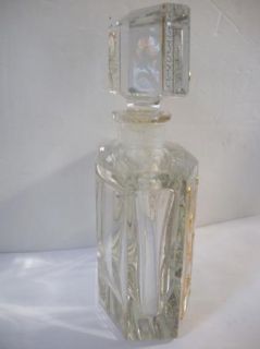 Large 5 Vintage Crystal Perfume Bottle Scent Cologne Vanity Art Glass