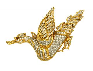 Hand Made 18K Gold Diamonds Ladies Phoenix Bird Pin Brooch