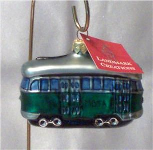 Landmark Creations Boston MBTA Trolley Christmas Ornament