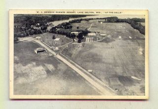 William J Newman Summer Resort Lake Delton Wisconsin Airview B w Old
