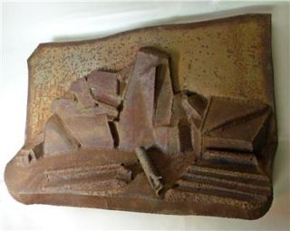 ABSTRACT sculpture wall hanging art rusty landscape * free US shipping