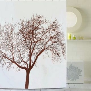 Brown Tree Landscape Pictrue Bathroom Fabric Shower Curtain KA065