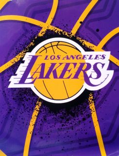 NBA Licensed LA Lakers Royal Plush Raschel Throw Blanket Twin Size 60