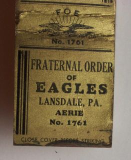 1940s FOE Fraternal Order of Eagles 1761 Lansdale PA MB