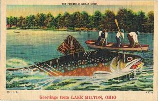 Postcad 940173 Fantasy Fishing at Lake Milton Oh