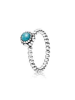 Pandora Turquoise December Birthstone Ring Silver   