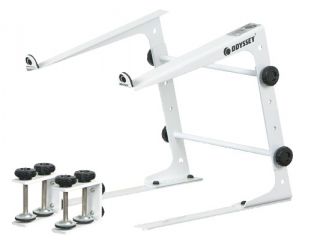 Lstandwht New DJ Series Laptop Stand White w Table Case Clamps