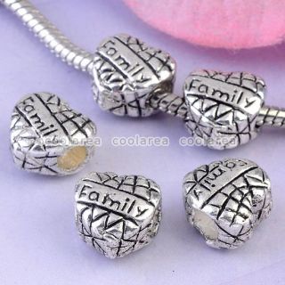 Family European Large Hole Beads Fit Charms Jewelry Making