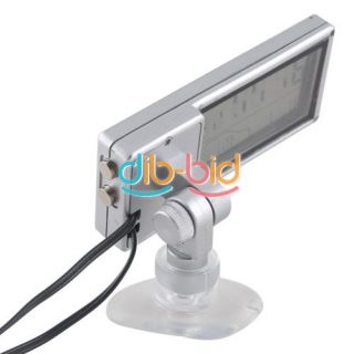 Digital LCD Display Auto Car In/Outdoor Thermometer with Clock #4