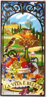 Tuscan Landscape 40 Tuscany Italy Stained Glass Panel
