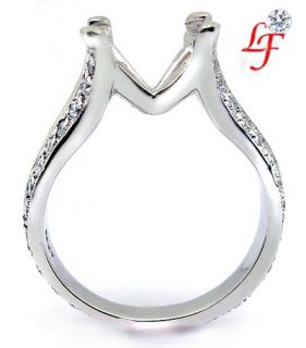 35 Pre Set Diamond Platinum Engagement Ring Mounting