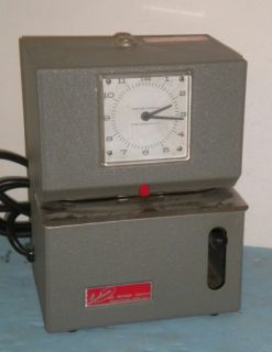 Vintage Lathem Analog Time Clock Runs No Key Used