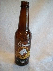 is a brown glass beer bottle from the Latrobe Brewing in Latrobe PA
