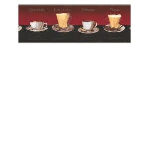 Wallpaper Border Coffee Mocha Espresso Latte Cafe
