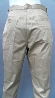 Lauren Ralph Lauren Petite 10P Stretch Casual Straight Pants Tan Solid
