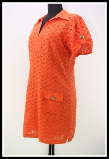 Laundry by Design LBD Size 8 Tangerine Eyelet Lace Overlay Womens