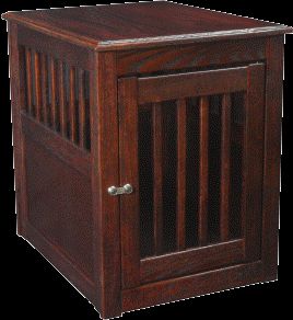 Solid Oak Dog Crate Table Pet Home House Bed Pen Large
