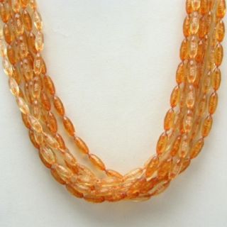 Faux Amber Plastic Beads Necklace Closeup 2
