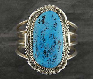 Navajo Sterling Silver Lauren Begay Turquoise Bracelet