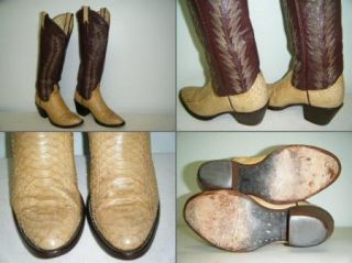 Larry Mahans Reptile Skin Boots Size 5 B US Womens
