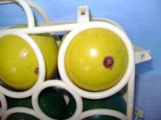 Ball Set in Carrying Case Backyard Lawn Bowling R Label on Ball