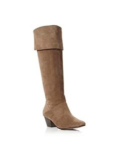 Bertie Sandie Square Toe Over The Knee Boots Taupe   