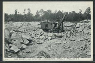 SC Pageland Litho c1920 Steam Shovel at Lawrence Stone