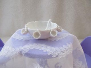Barbie Furniture Table Two Chairs Table Cloth Wedding Cake Punch Bowl