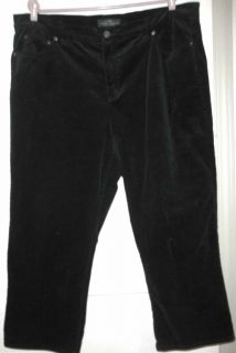 Lauren Ralph Lauren Jeans Co Black Stretch Corduroy Pants 22W Petite