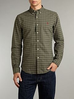 Polo Ralph Lauren Long sleeved slim fitted checked shirt Moss   