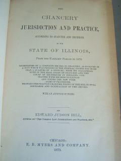 Antique 1873 Leather Law Book, Illinois Procedure Jurisdiction and